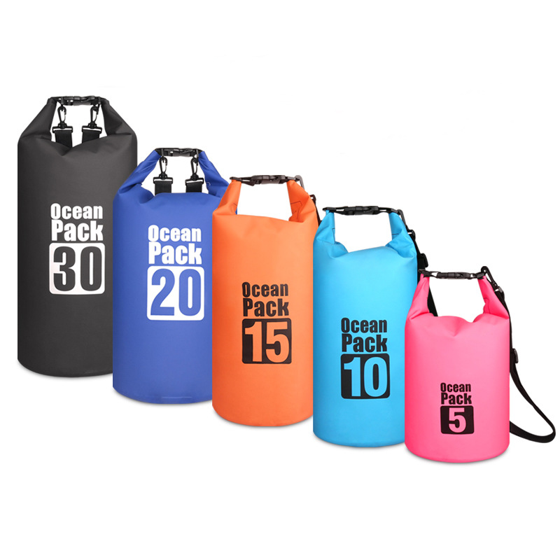 Pvc Waterproof Bag Bucket Bag Waterproof Bag Beach Rafting Swimming Bag Outdoor Backpack Manufacturers Direct Sales Item Picture