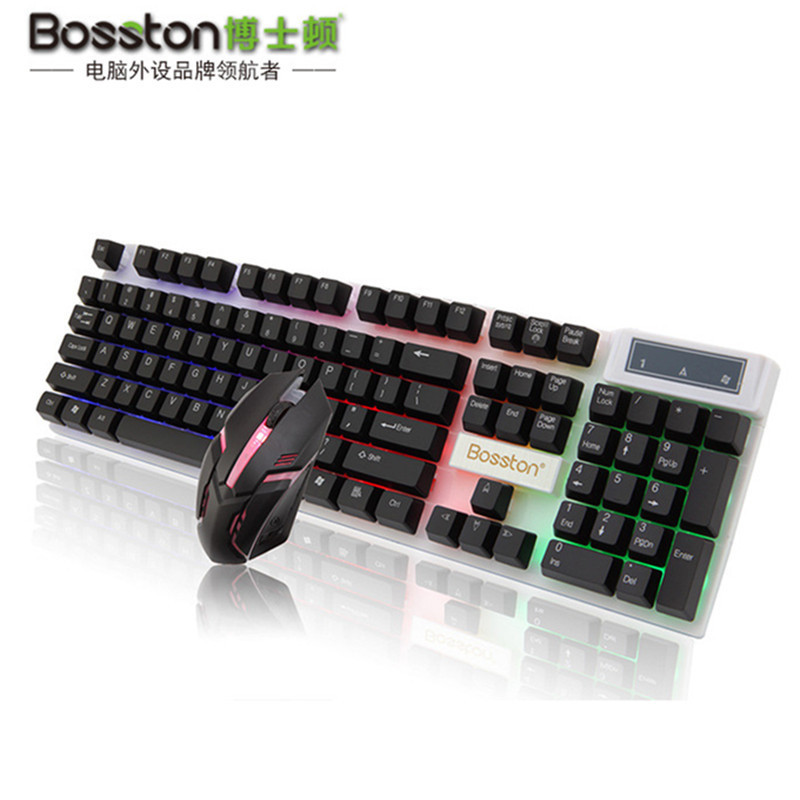 Bodston suspension rainbow backlight computer USB cable keyboard and mouse set DIY installation details Picture