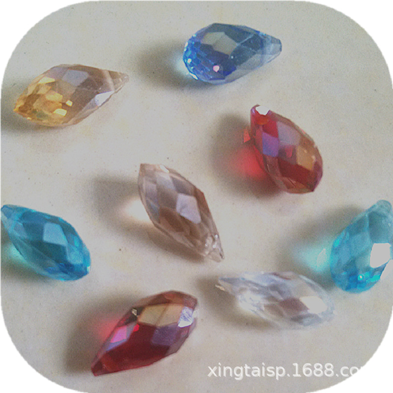 Diy Jewelry Accessories Crystal Glass Beads Horizontal Hole Water Drop 6*12Mm Electroplating Ab Color Clothing Accessories Specification drawing