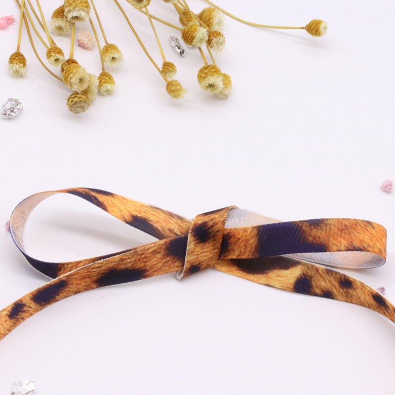 Clothing Shoes And Hats Leopard Velvet Ribbon Trouser Edge Printed Leopard Flocking Ribbon Clothing Ribbon Can Be Wholesale At A Low Price Specification drawing