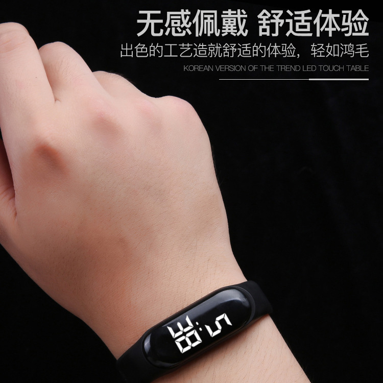 Factory direct sales of waterproof LED white light electronic watches, fashionable student couple casual sports touch control gifts Application Scenario