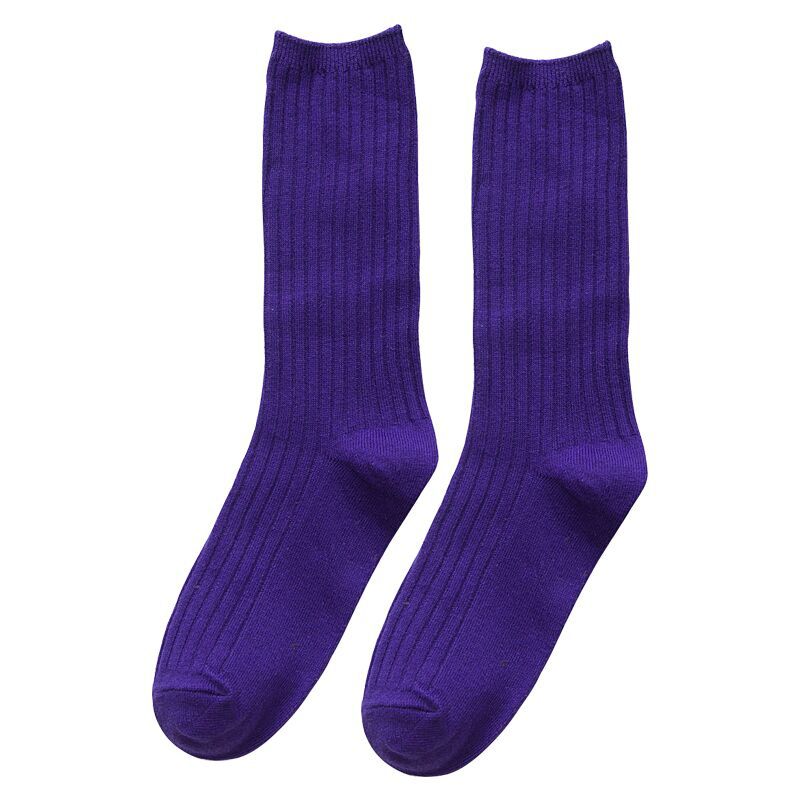 Sock street stall, one-piece delivery for spring and autumn socks, women's pile socks, women's solid color versatile mid-calf cotton socks, Zhuji Korean style college-style women's socks wholesale, one-piece delivery Item Picture