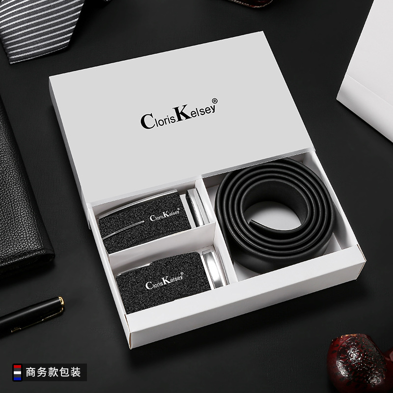 Cloriskelsey Belt Men's First Layer Cowhide Belt Automatic Buckle Leather Belt Fashion Korean Version In Stock details Picture