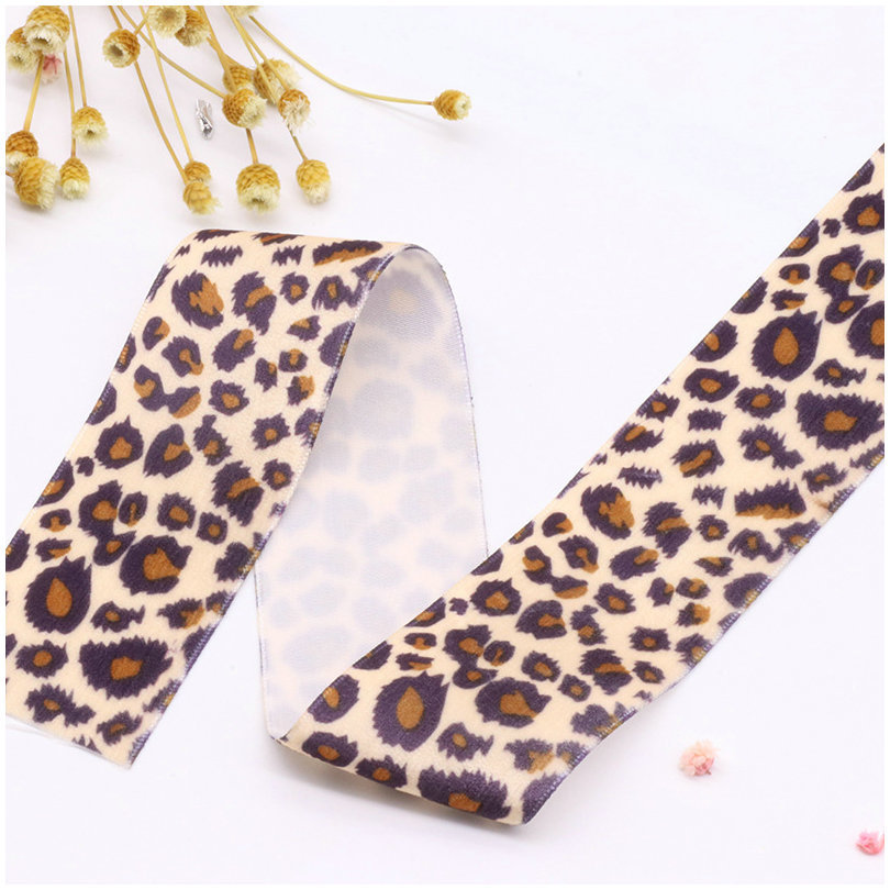 Clothing Shoes And Hats Leopard Velvet Ribbon Trouser Edge Printed Leopard Flocking Ribbon Clothing Ribbon Can Be Wholesale At A Low Price Item Picture