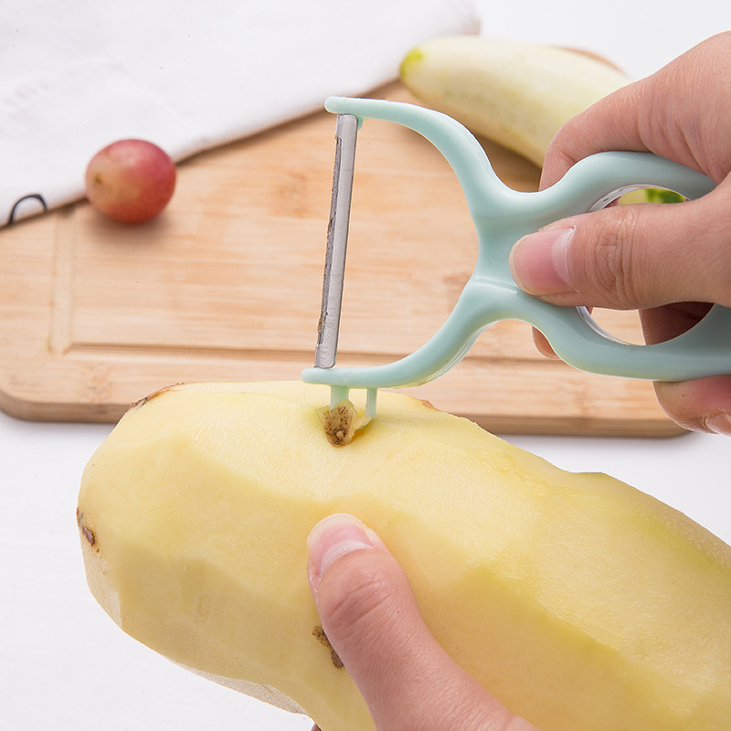 Q5257 Creative Chipper Stainless Steel Scraping Planer Can Measure Pasta Multi-Functional Vegetable Melon And Fruit Peeler details Picture