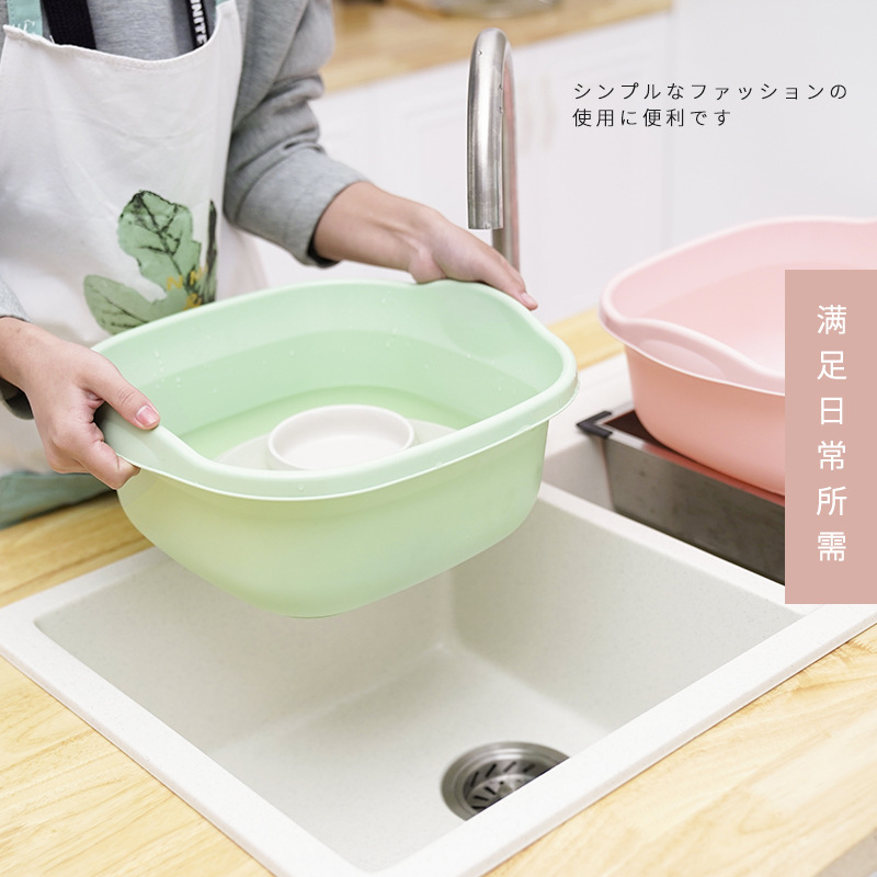Household laundry basin, foot-washing basin, children's small washbasin, plain square plastic basin, washbasin and laundry basin Specification image
