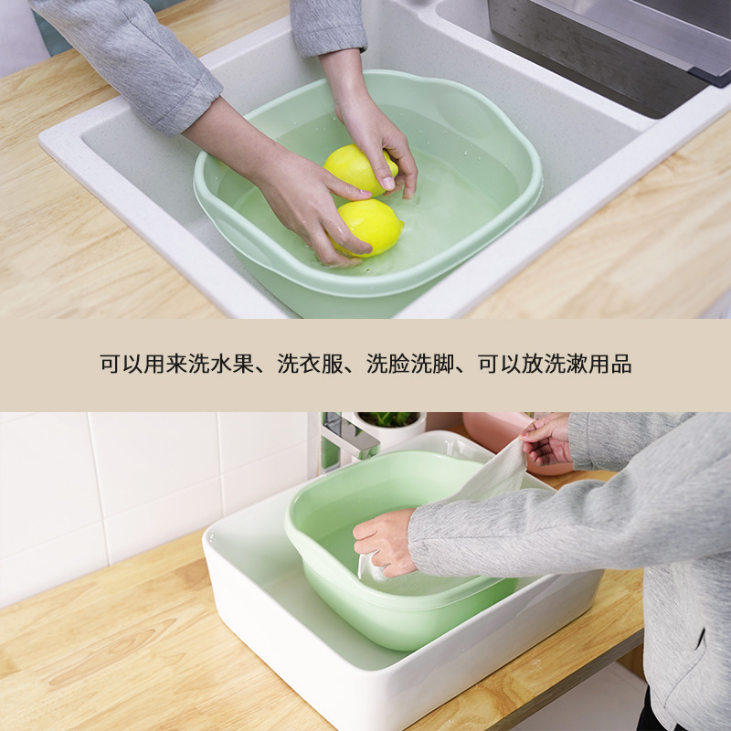 Household laundry basin, foot-washing basin, children's small washbasin, plain square plastic basin, washbasin and laundry basin Application Scenario