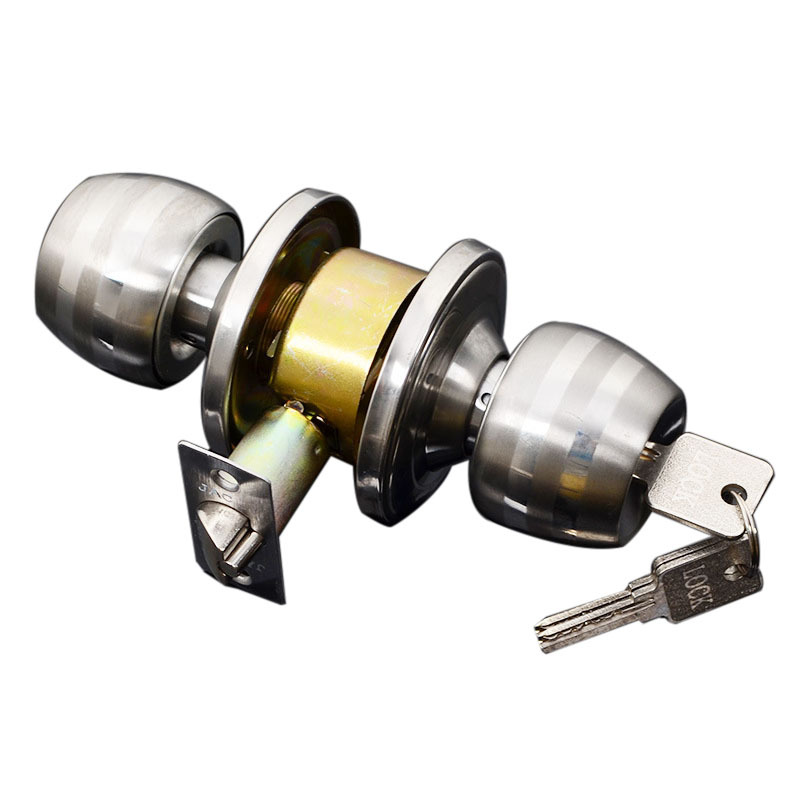 5831 cerradura de puerta esférica cerradura de bola puerta de madera interior cerradura de bola puerta de casa engrosado acero inoxidable cerradura redonda cerradura de perilla de lengua única - 5