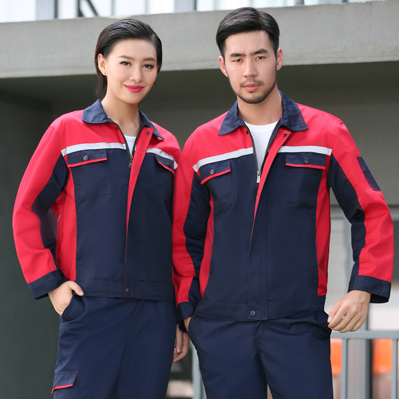 工作服套装男耐磨春秋季长袖劳保服汽修工作服机修维修厂服工装