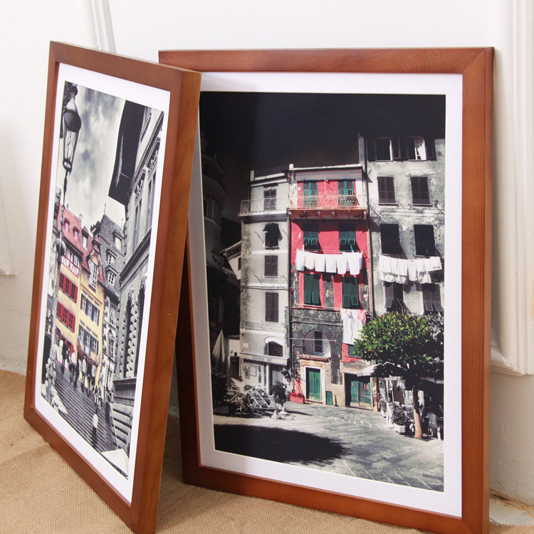 Solid wood photo frames for wall mounting, a4 display stands, 1000 pieces of jigsaw puzzle frames, 4-page poster large photo frames, factory customization