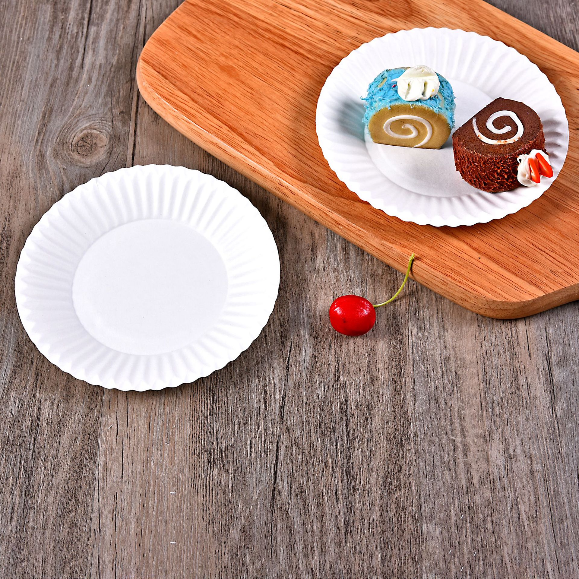 Greaseproof Blank Cake Paper Plate Kindergarten Children Drawing Paper Plate Creative Diy Disposable Dessert Paper Plate Paper Plate details Picture