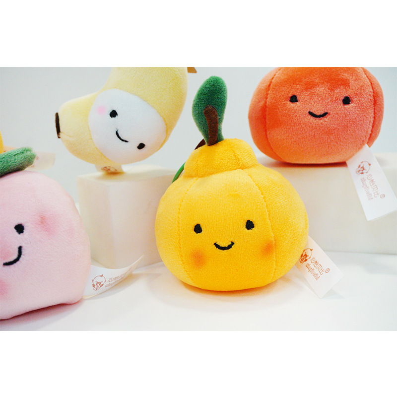 Beautiful fruit plush pendants, short plush keychains, apple dolls, backpacks, teenagers' accessories, Amazon details Picture