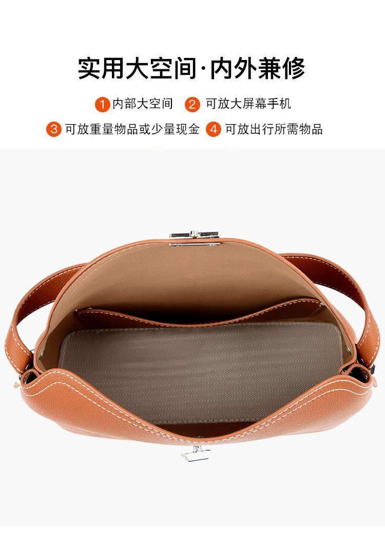 跨境手提包法式小众斜挎包复古简约手提枕头包大容量通勤包包女详情7