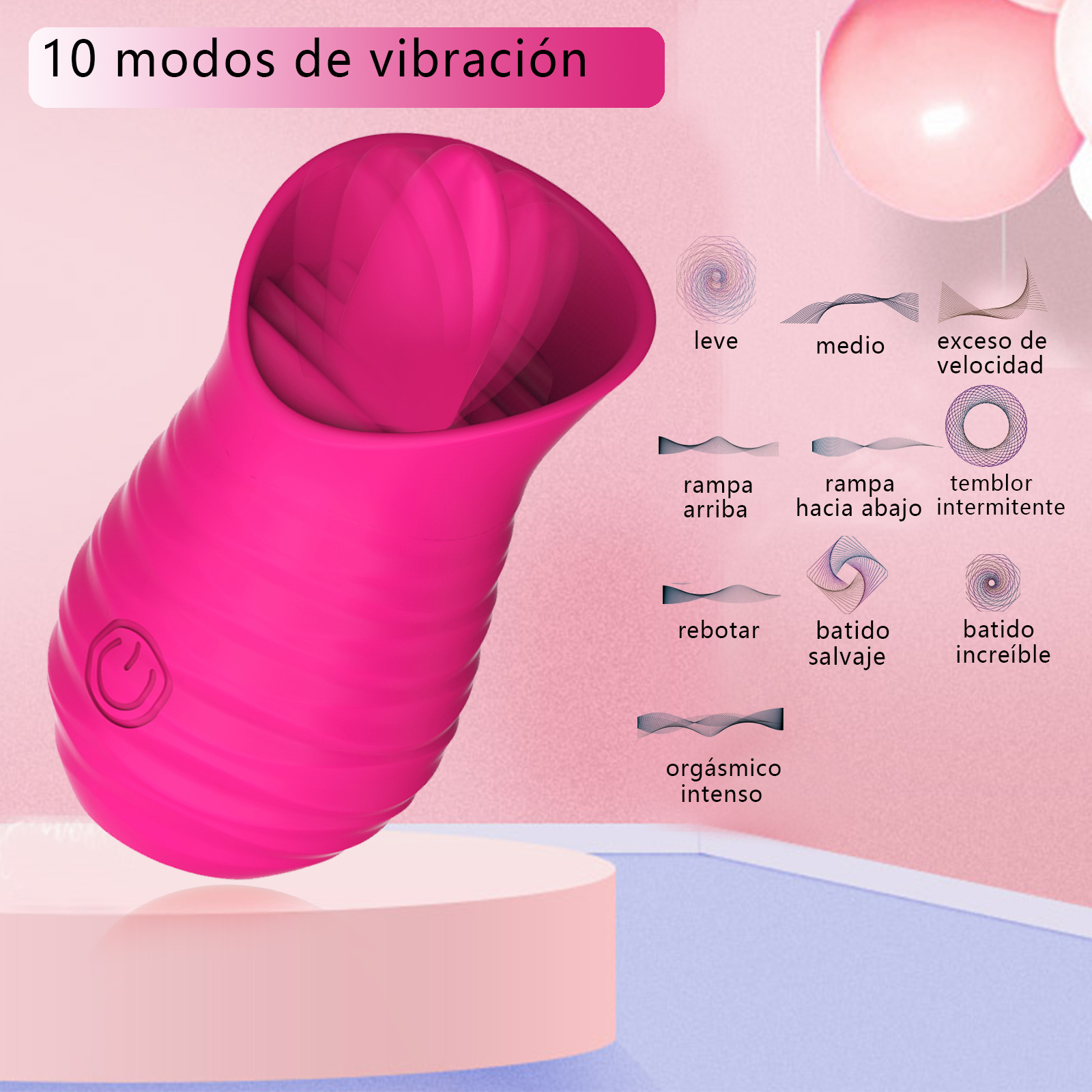 The second-generation charging ten-frequency, tone-licking, female masturbation, honey bean stimulation, massage and teasing adult products Specification drawing