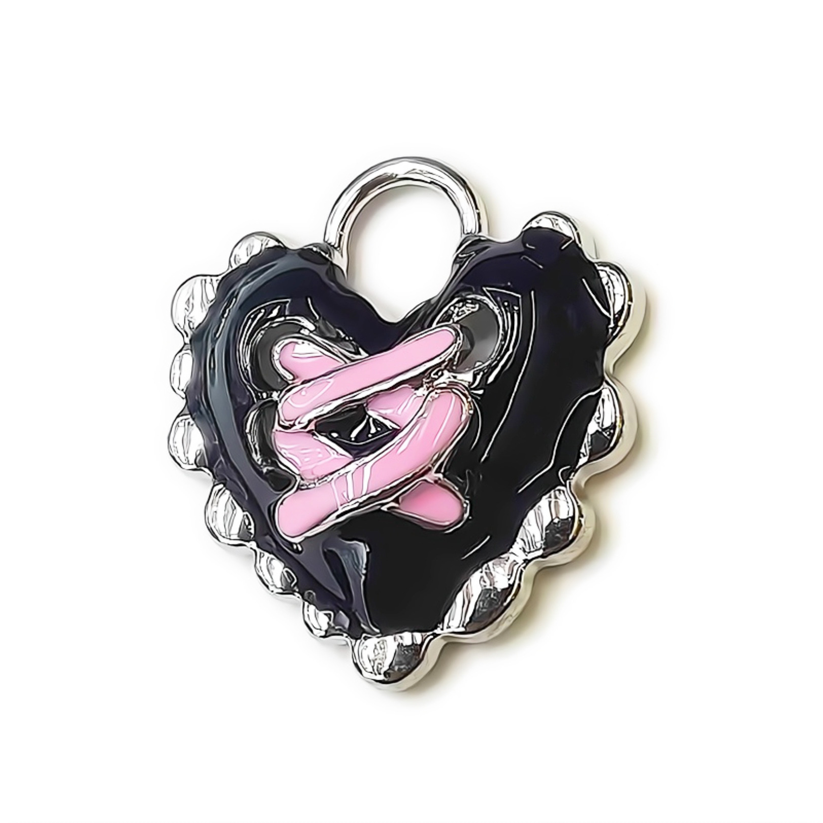 22*20Mm Sweet Cool Hip Hop Y2k Spice Girl Style Niche Retro Drop Glaze Love Necklace Accessories Feminine Exaggeration details Picture