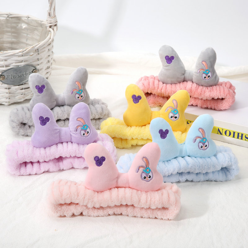 Europe And The United States Cross-Border Three-Dimensional Cartoon Bow Coral Velvet Hair Band Face Makeup Mask Hair Band Wholesale Manufacturers