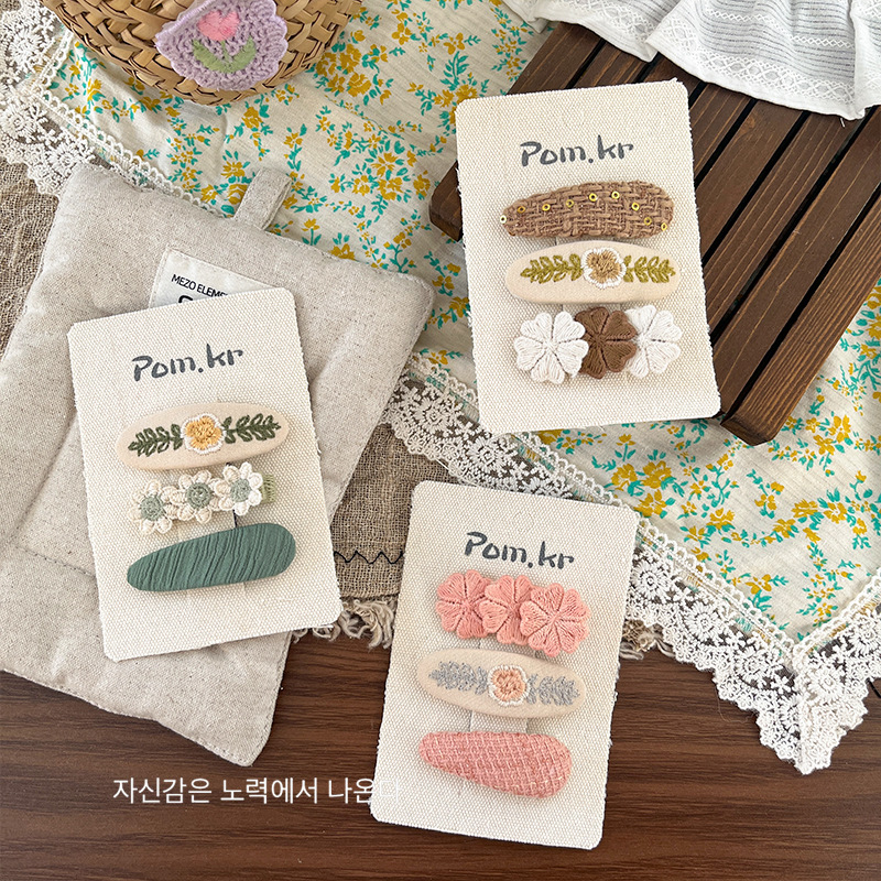 New Korean sweet floral bow children's versatile hair clip, girls' bangs clip, side clip hair accessory for little girls details Picture