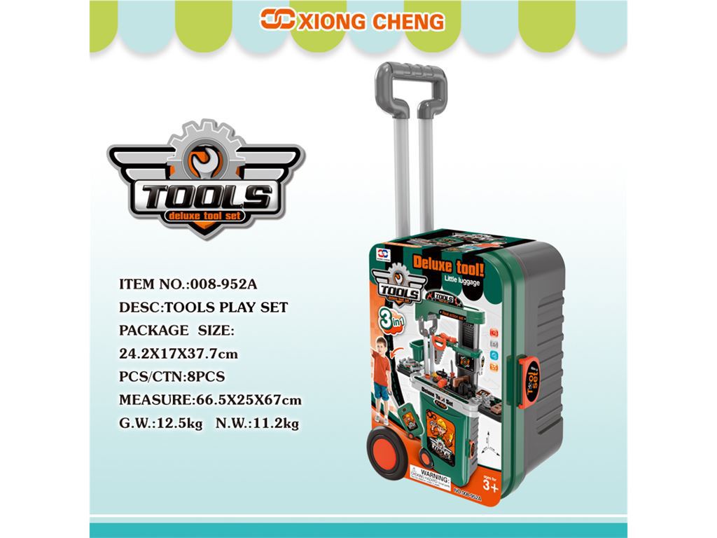 Amazon Cross-border children's 3-in-1 simulation repair tool can store suitcases, tool stands and play house toys details Picture