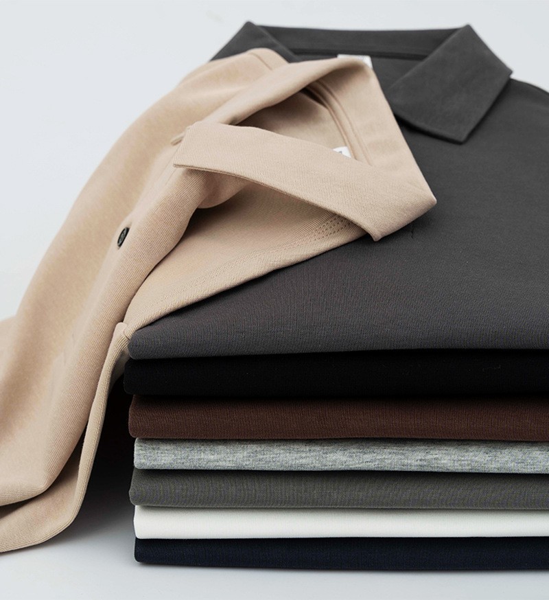 高端棉双面无痕领POLO不卷边230g新疆棉短袖男翻领t恤免烫polo衫详情36