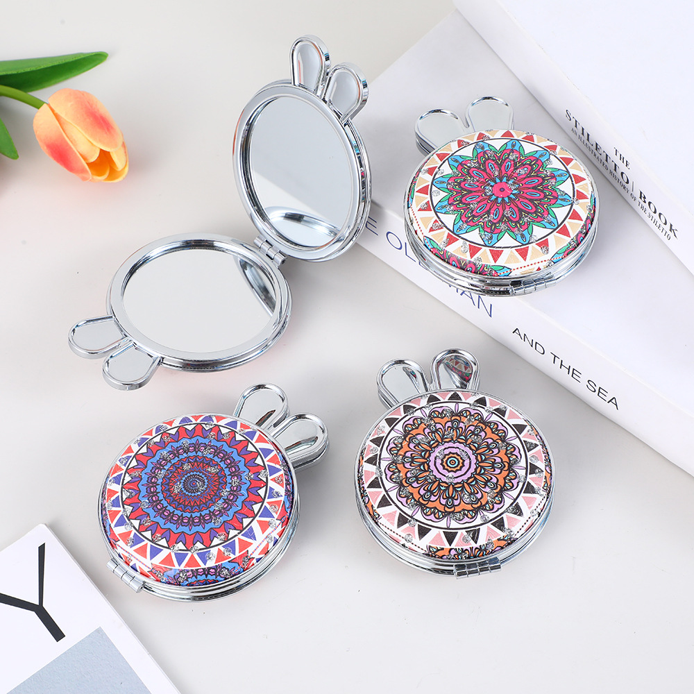 便携折叠双面化妆镜金属翻盖外出补妆镜子女生学生小圆镜家居装饰框架详情7