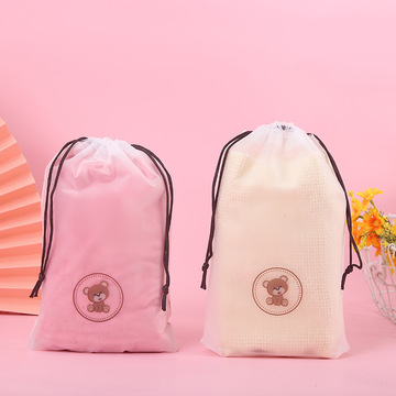 Drawstring Pocket New Bear Drawstring Bag Shoes Clothing Storage Bag Frosted Face Towel Bag In Stock details Picture