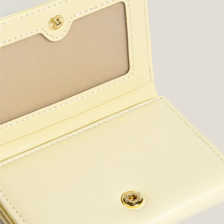 Daini Korean Version Of The New Small Fresh Bow Short Female Purse Student Folding Small Multi-Card Card Bag Specification drawing