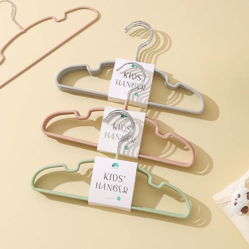 Anqin Children's clothes hanger, household thickened resin clothes hanger, small clothes hanger, baby, middle and big children's clothes drying rack details Picture