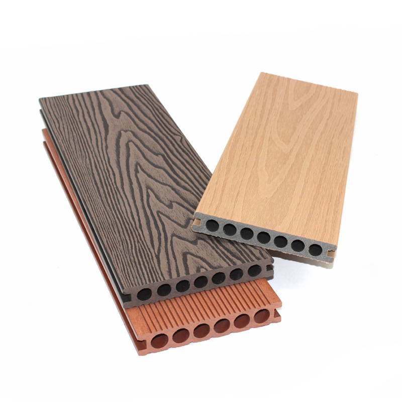 户外木塑地板共挤压花庭院阳台泳池防滑地板WPC地板塑木工厂