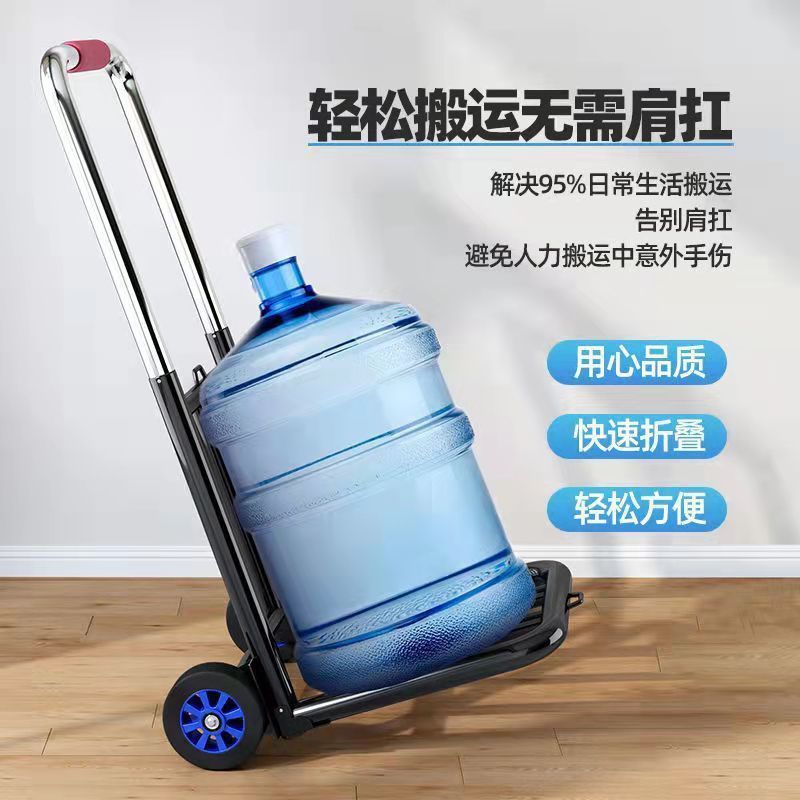 Household hand-pulled cart, small portable folding luggage cart, trailer trolley, cargo trolley, trolley for transporting groceries and shopping carts details Picture