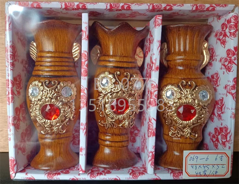 批发欧式6寸15厘米手工复古创意花瓶 桌面装饰花器品实惠礼物花盆图