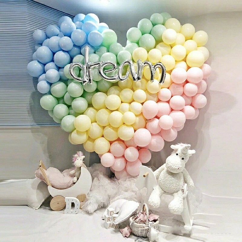 跨境宝宝儿童生日派对室内装饰圆形10寸马卡龙乳胶气球批发地摊图