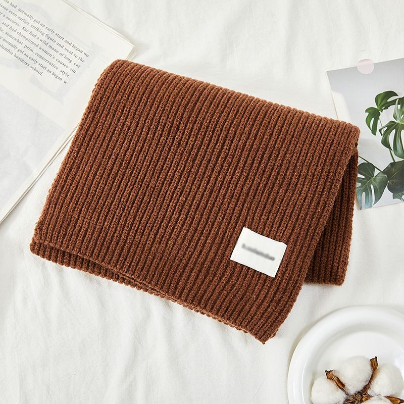 红色毛线围巾女冬季氛围感韩版百搭学生冬天保暖纯色加厚针织围脖详情27