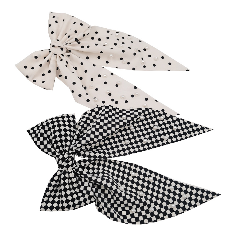 Qiwei Accessories Exclusive Qiwei Accessories Exclusive New French thin floral fresh and delicate ribbon bow hair clip Duck clip Headwear for women details Picture