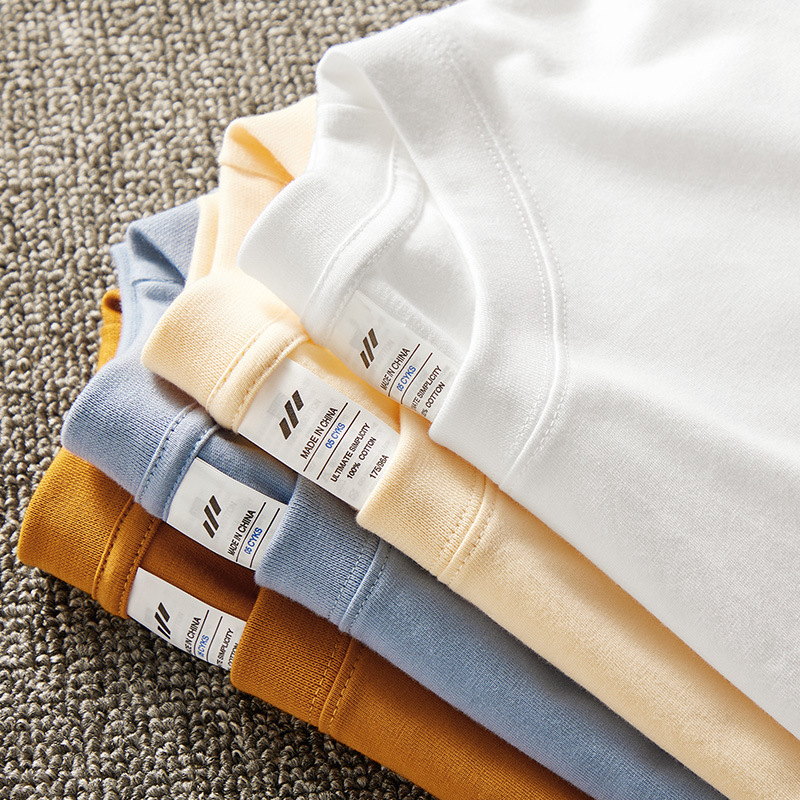 Huangque Knitting: 230g pure cotton threaded long-sleeved T-shirt for women, loose base layer for autumn and winter, wholesale for men details Picture