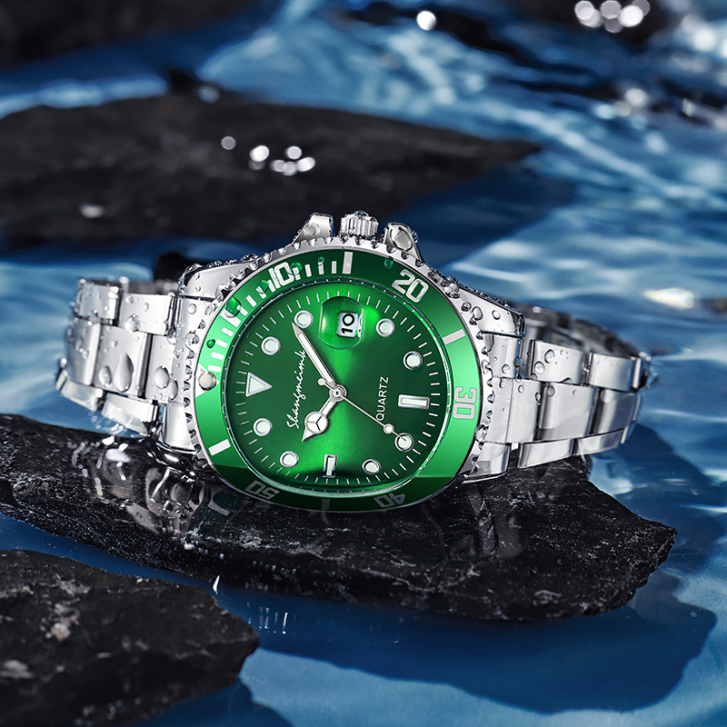 Green Water Ghost Fully automatic fake mechanical Watch for men, skeletonized calendar, waterproof luminous, Douyin, Kuaishou one-piece consignment details Picture