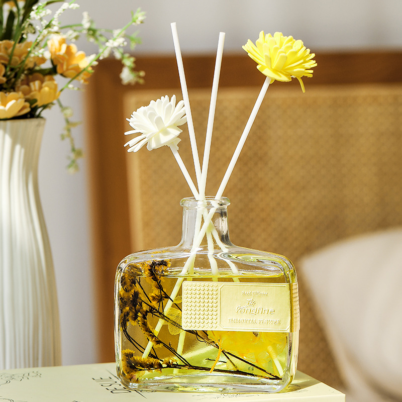Flat Bottle Eternal Flower Aromatherapy Dry Flower Without Fire Aromatherapy Living Room Bedroom Aromatherapy Indoor Air Fresh Decoration Aromatherapy Specification drawing