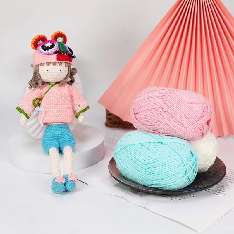 4 Strands Of Milk Cotton Wool 4 Strands Of Aimian Bao Bao Milk Cotton Medium Fine Wool Hand-Made Diy Material Wrapped Wool Wholesale Specification drawing
