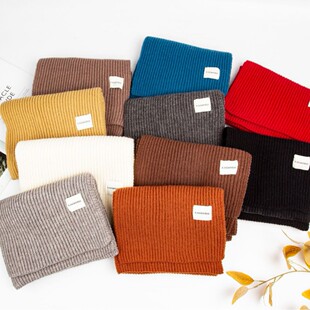 A new Korean-style knitted scarf for women in the autumn and winter of 2025, featuring a wool blend and dog embroidery, is versatile, warm, simple and fashionable pic 20