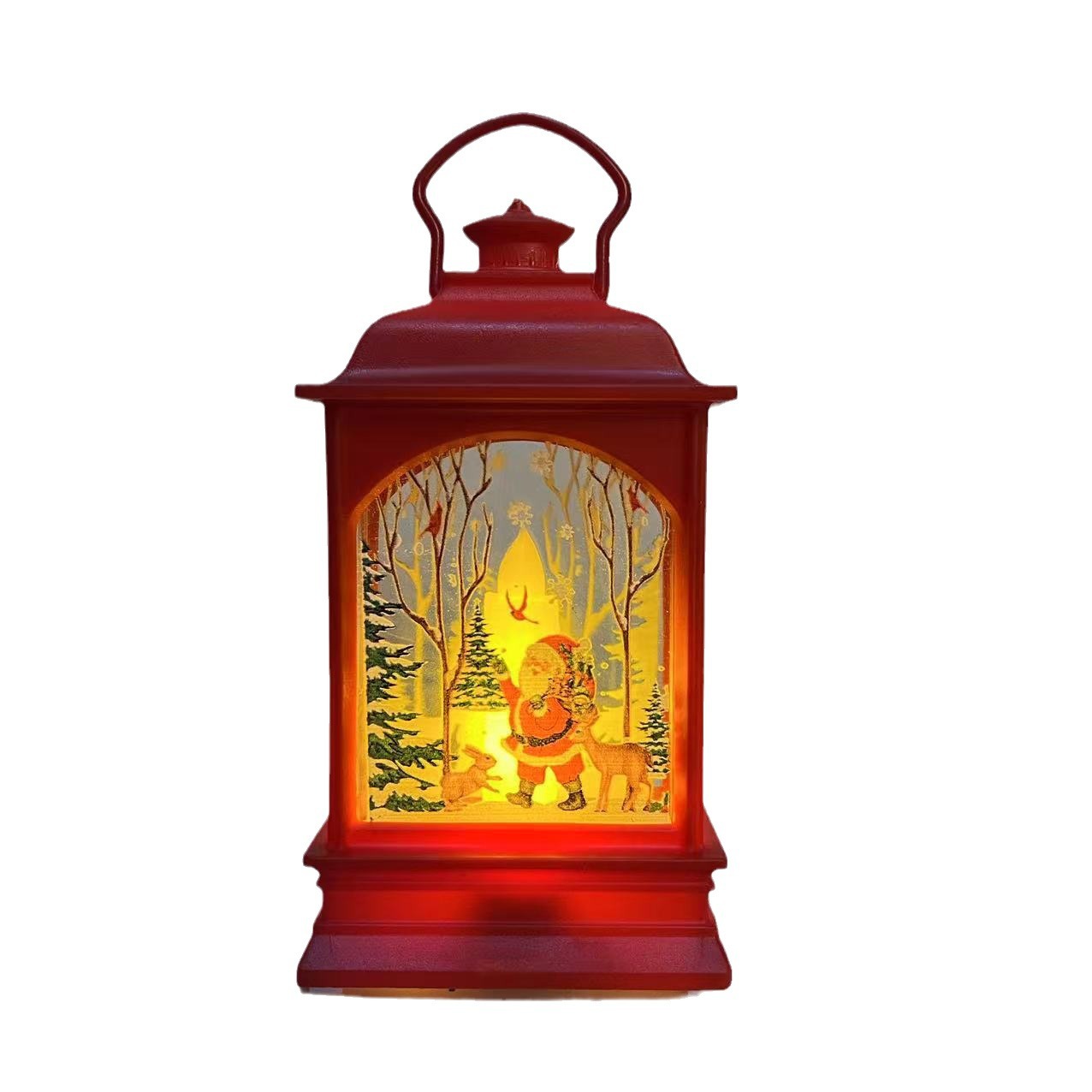 Cross-Border New Christmas Decoration Retro Small Flat Wind Lamp Santa Claus Decoration Portable Light Night Light Decoration Item Picture