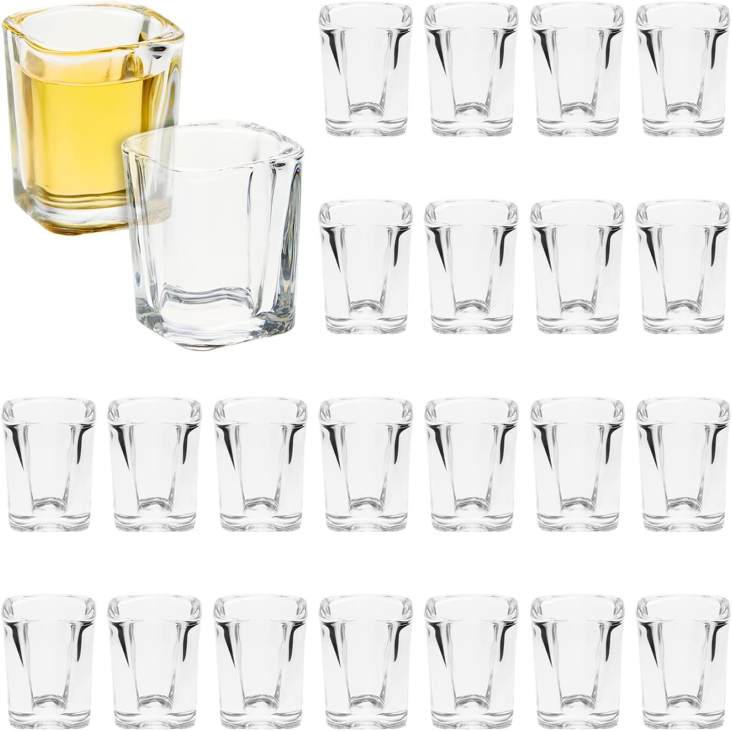 Square thickened glass whisky and vodka spirits glass Specification image