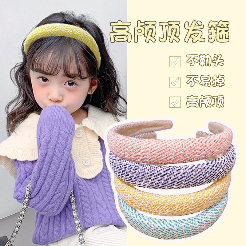 Children's Headband Headband Candy Color Increase Cranial Top Simple All-Wrapped Headband Girls Sweet Little Girls Hair Accessories Application Scenario