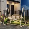 Outdoor swing, courtyard cradle, hanging chair, villa garden, balcony, terrace, leisure, lazy person, Internet celebrity, double rocking chair swing Application Scenario