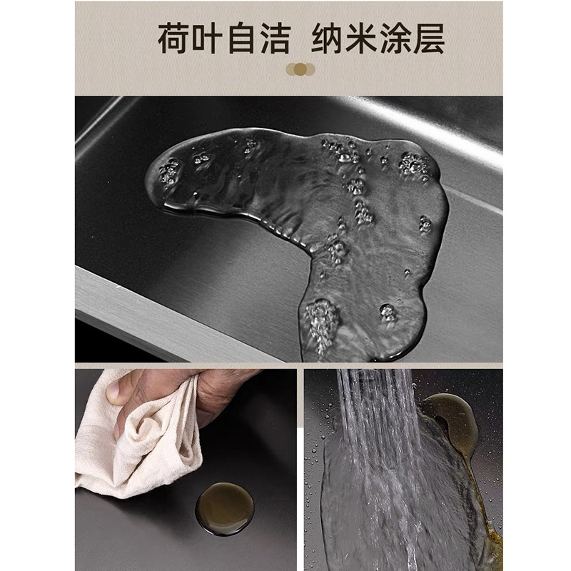 Sink Kitchen Large Single Sink Thickened 304 Stainless Steel Handmade Nano Dish Washing Basin Sink details Picture