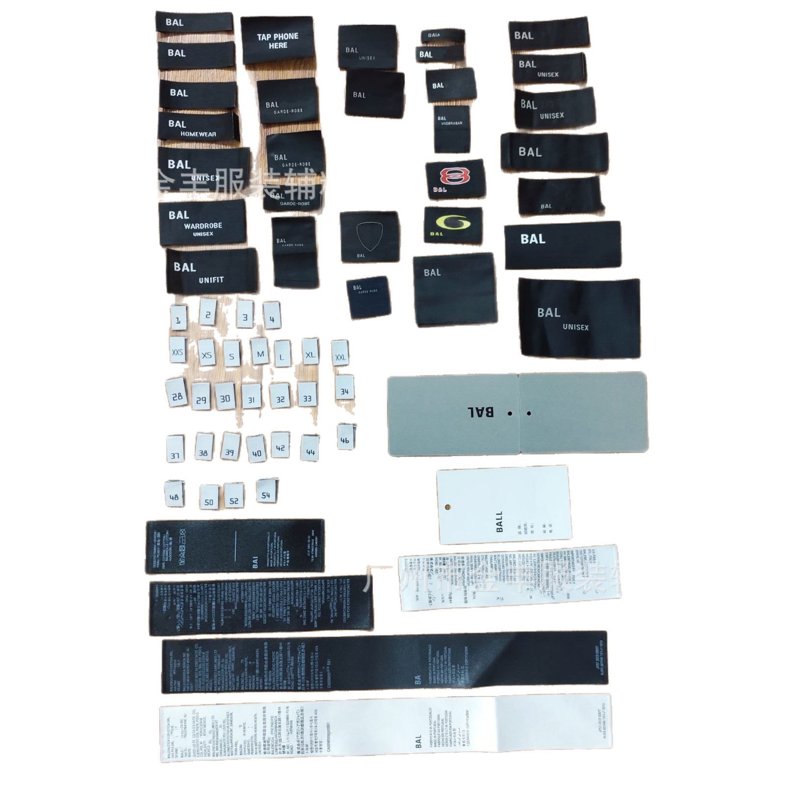 水洗标尺码标衬衫/衬衫尺码标/水洗标/补丁贴定做/织唛产品图