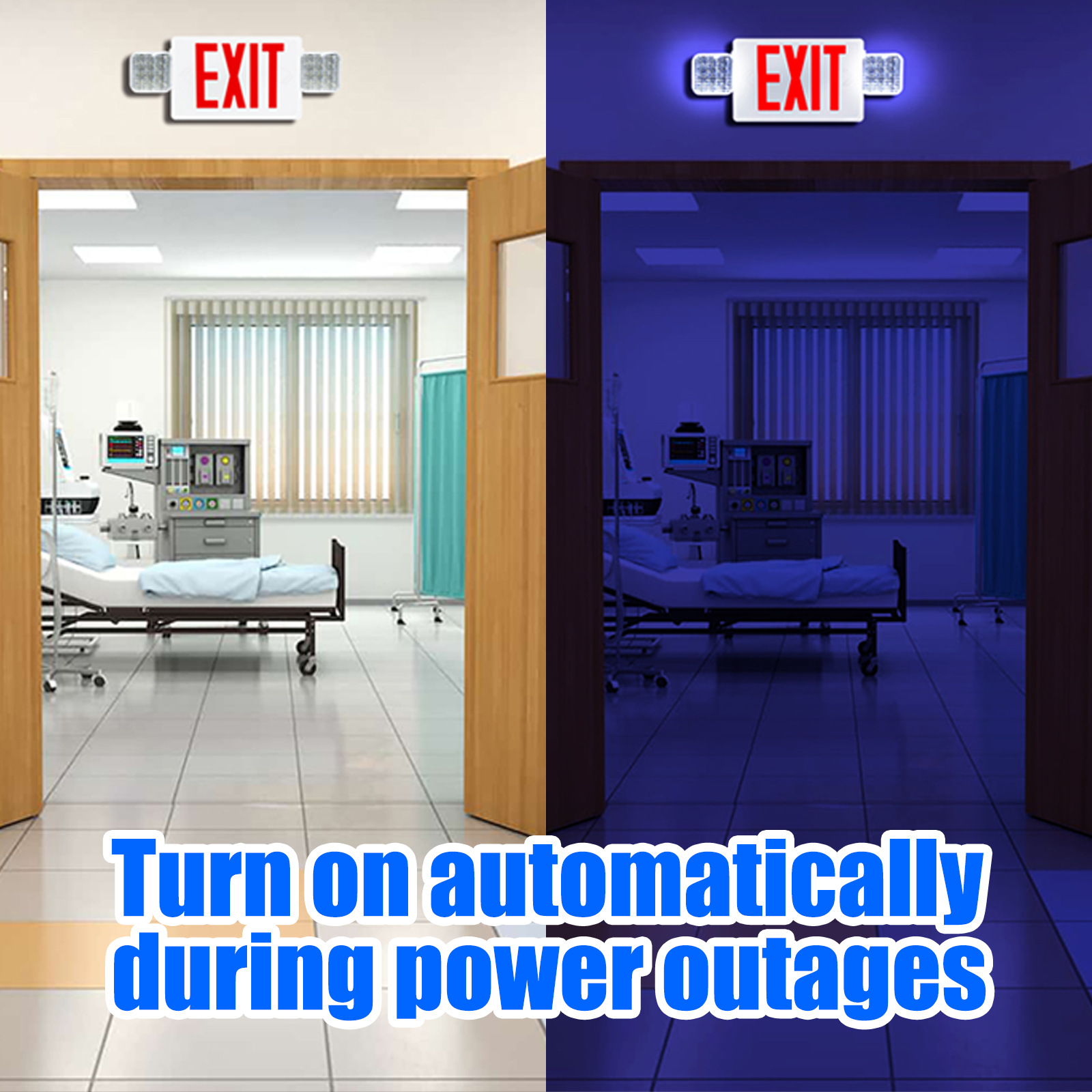 Cross-border e-commerce North America 120V/220V universal LED fire emergency light universal emergency exit safety exit Application Scenario