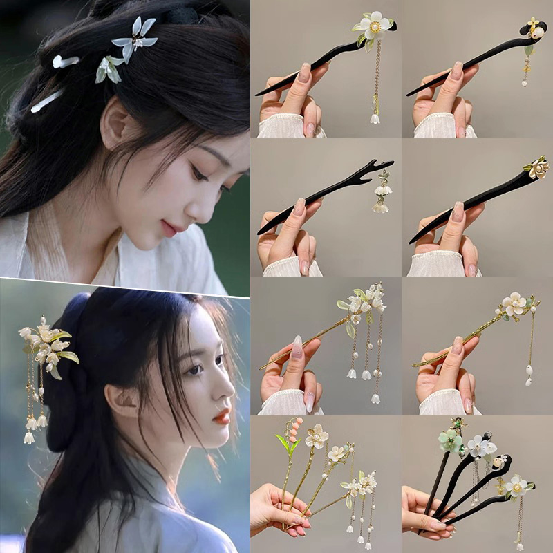 Ancient-style tassel hairpins, high-end female Hanfu headwear, new Chinese-style retro hairpins, step hairpins, hair accessories wholesale