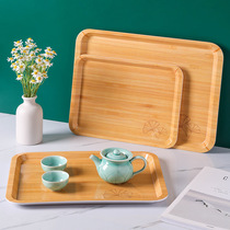 New household high appearance level melamine tray bamboo grain storage tray light luxury high-grade sense light luxury breakfast tray wholesale