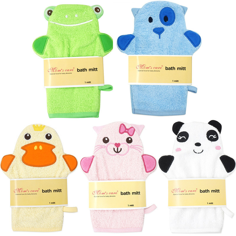 Wholesale large-sized baby cute cartoon bath gloves, children's bath wipes and bath towels, animal-shaped scrub towels details Picture
