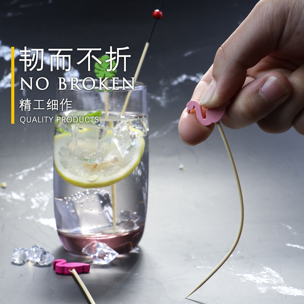 Fruit skewers, bamboo skewers, disposable fruit forks, hamburger skewers, pastry sushi skewers, cocktail skewers, flower skewers, sugar-coated haws skewers Specification image