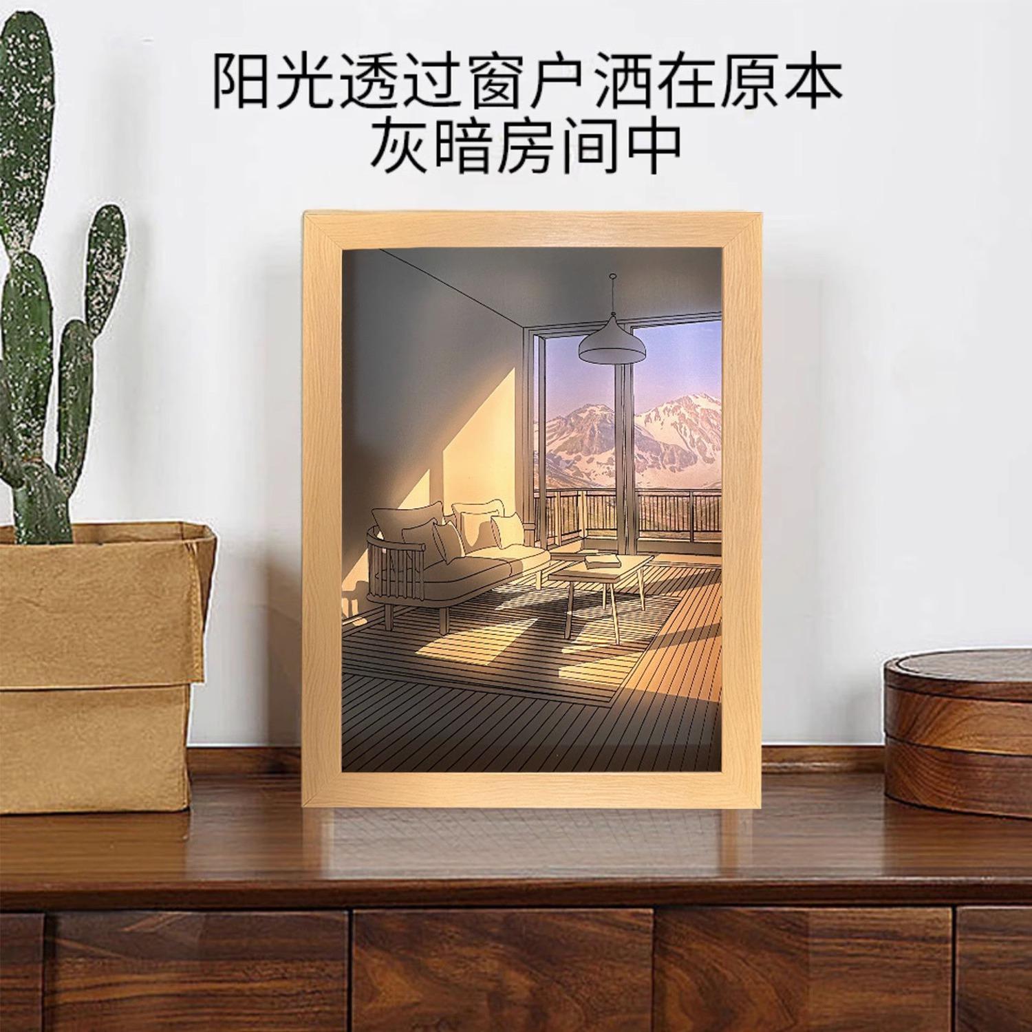 新款INS抖音网红灯光画小夜灯 创意氛围灯拍照 网红灯透光氛围灯